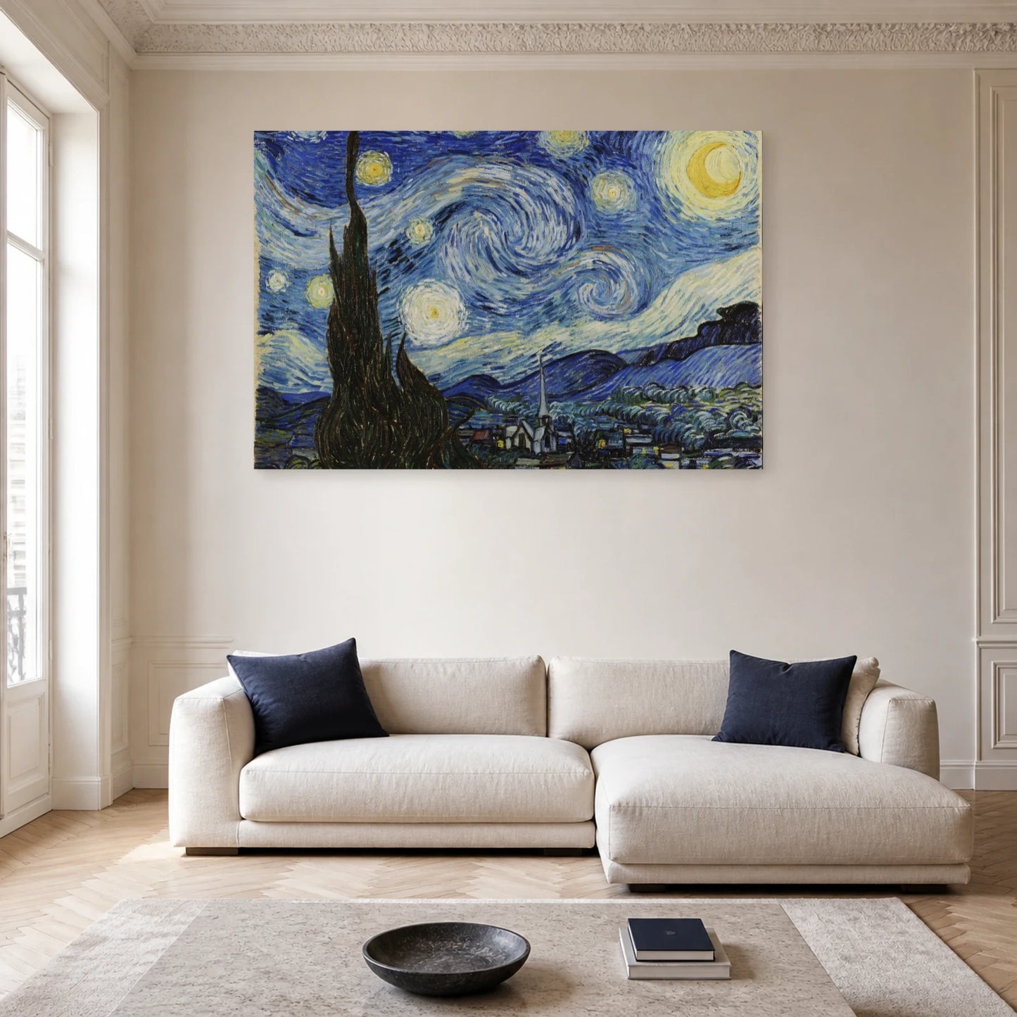 Tableau La Nuit étoilée – Vincent van Gogh dans un salon - Art Virtuoso