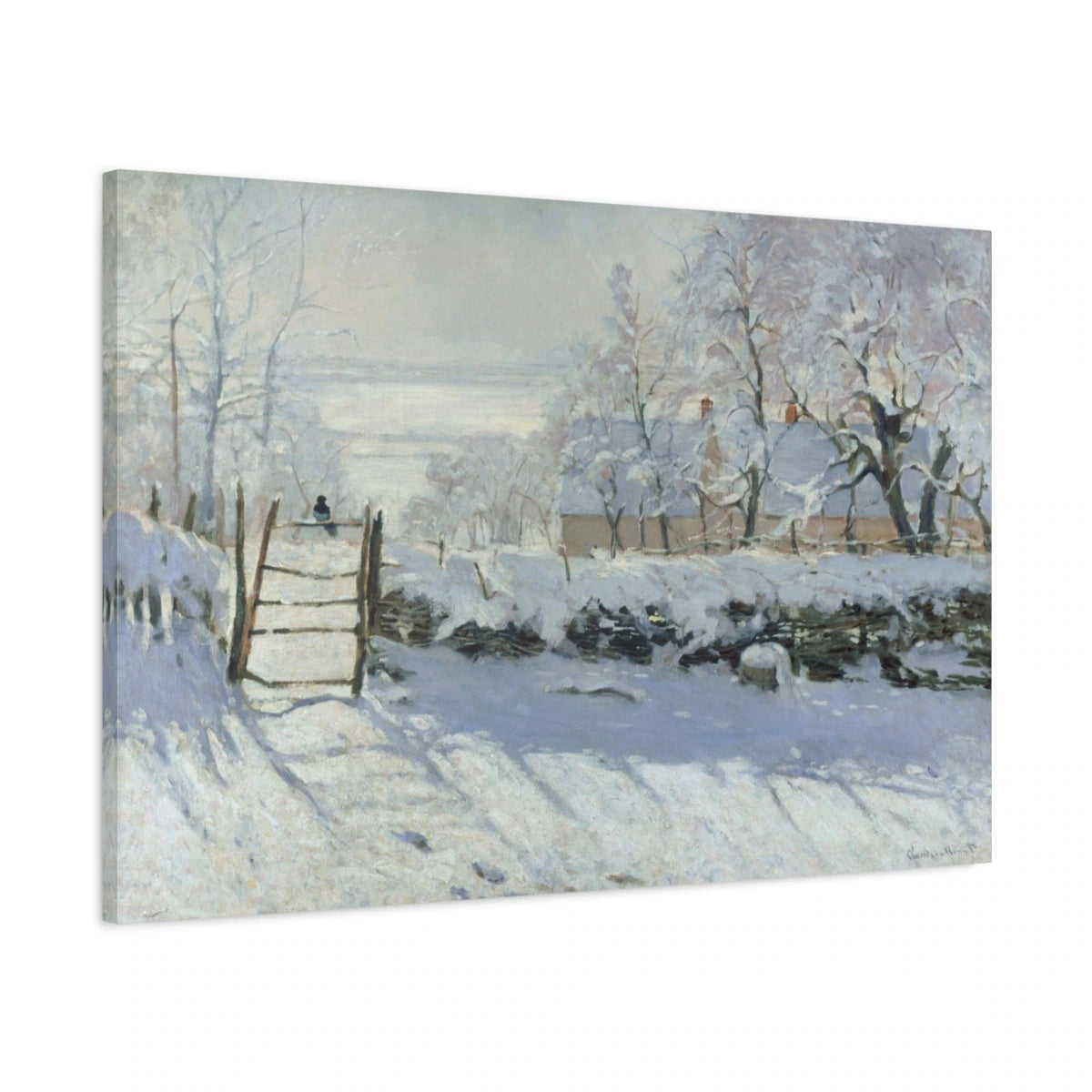 Tableau La Pie – Claude Monet - toile 3D avec bords imprimés - Art Virtuoso
