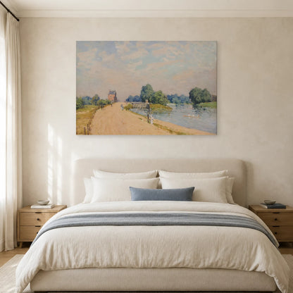 Tableau La Route de Hampton Court à Molesey – Alfred Sisley dans une chambre - Art Virtuoso