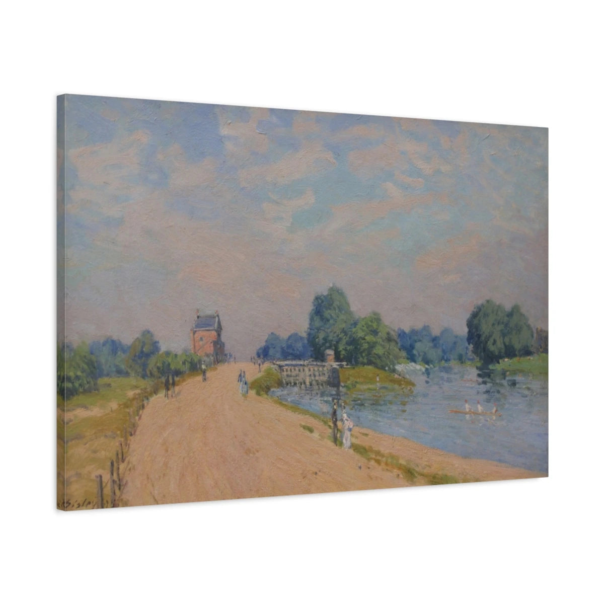 Tableau La Route de Hampton Court à Molesey – Alfred Sisley - toile 3D avec bords imprimés - Art Virtuoso