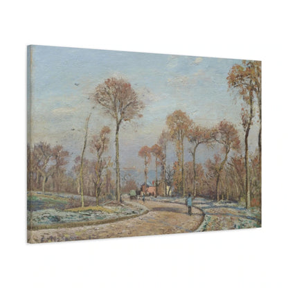 Tableau La Route de Versailles à Louveciennes, gelée matinale – Camille Pissarro - toile 3D avec bords imprimés - Art Virtuoso