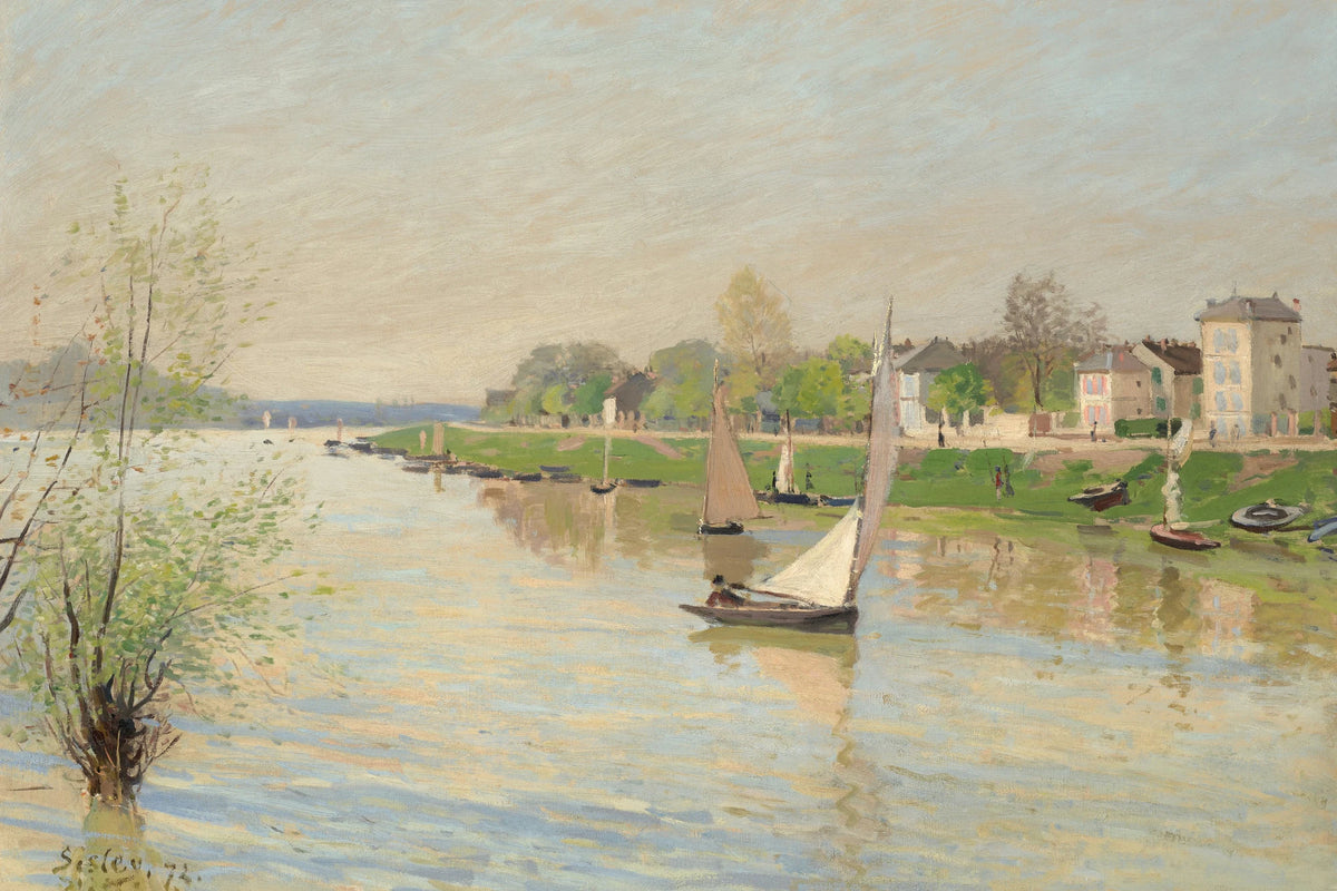 Voilier sur la Seine devant les maisons et jardins d’Argenteuil – toile format M