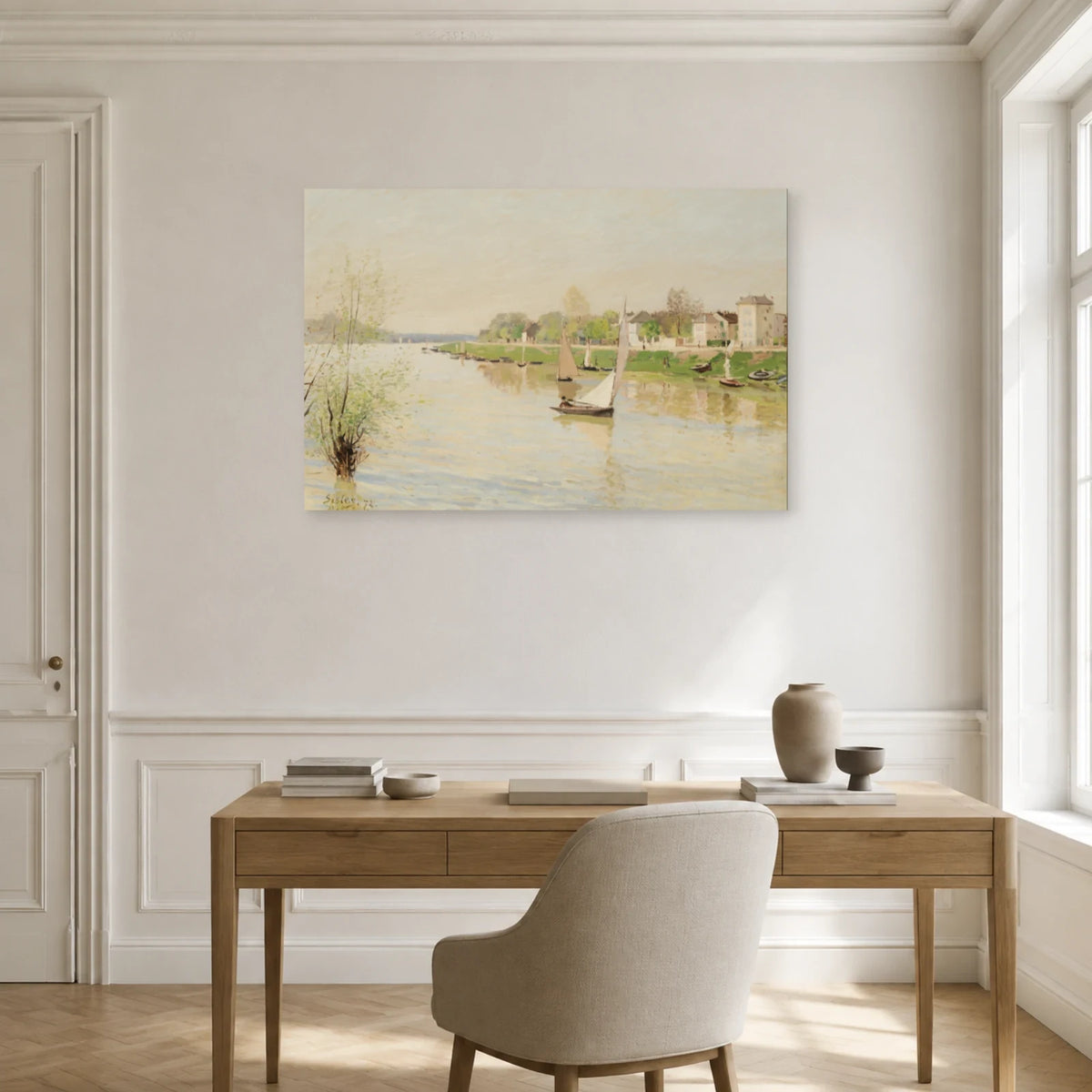Tableau La Seine à Argenteuil – Alfred Sisley dans un bureau - Art Virtuoso