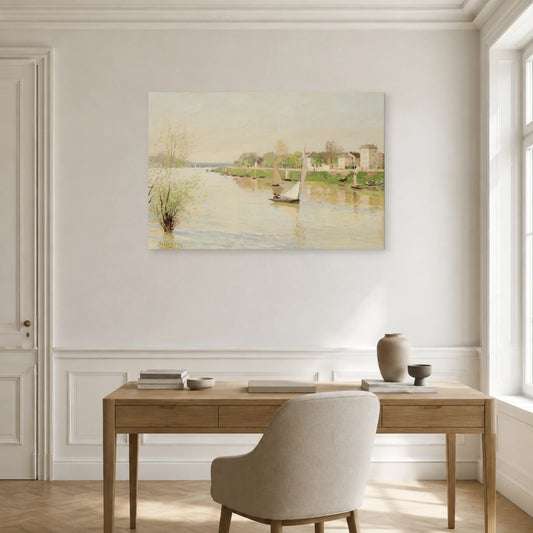 Tableau La Seine à Argenteuil – Alfred Sisley dans un bureau - Art Virtuoso