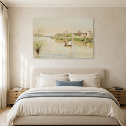 Tableau La Seine à Argenteuil – Alfred Sisley dans une chambre - Art Virtuoso