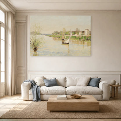 Tableau La Seine à Argenteuil – Alfred Sisley dans un salon - Art Virtuoso