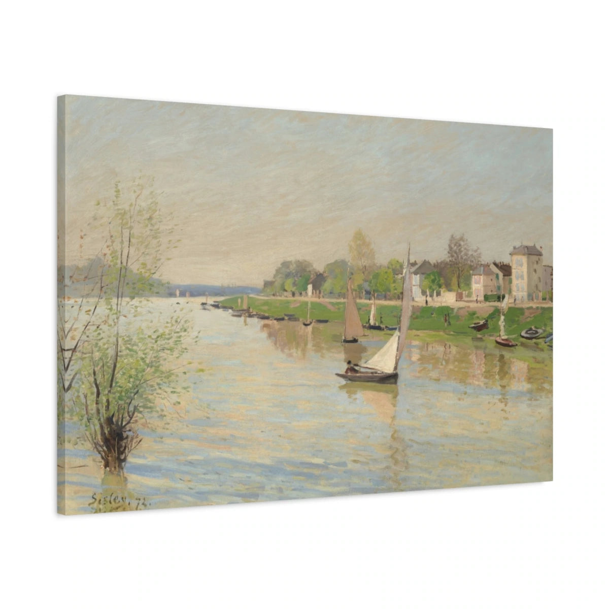 Tableau La Seine à Argenteuil – Alfred Sisley - toile 3D avec bords imprimés - Art Virtuoso