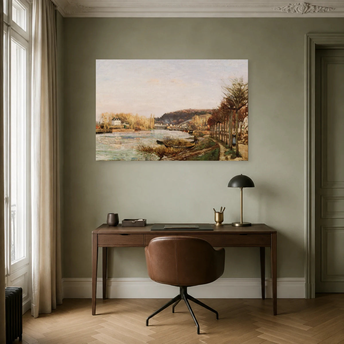 Tableau La Seine à Bougival – Camille Pissarro dans un bureau - Art Virtuoso