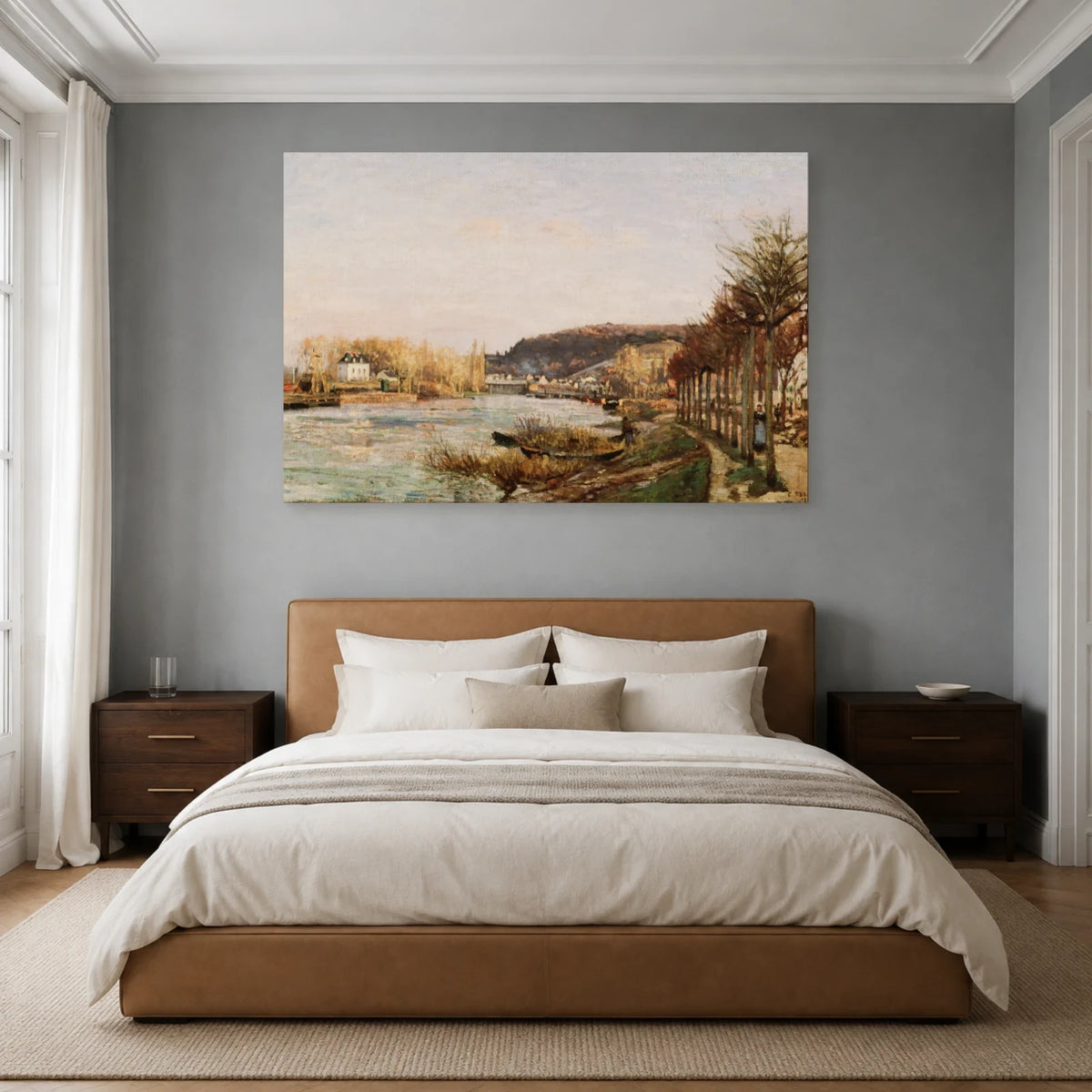 Tableau La Seine à Bougival – Camille Pissarro dans une chambre - Art Virtuoso