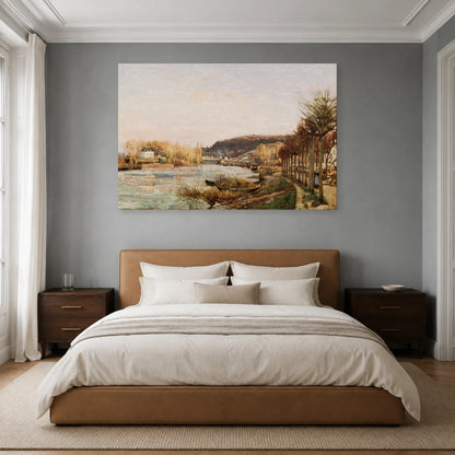 Tableau La Seine à Bougival – Camille Pissarro dans une chambre - Art Virtuoso