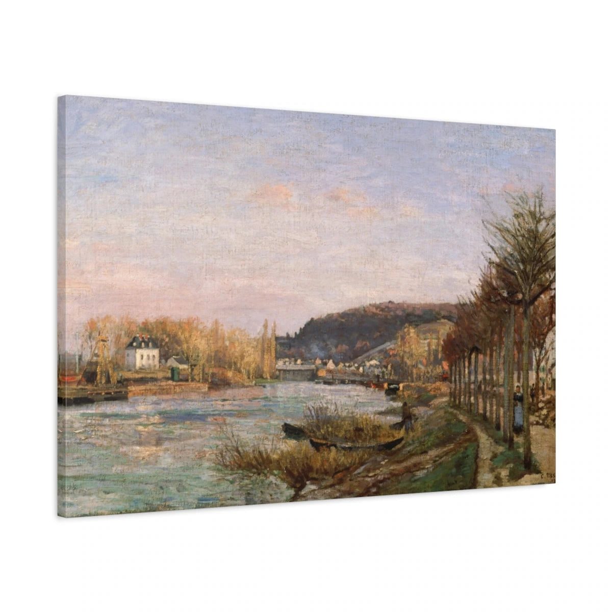 Tableau La Seine à Bougival – Camille Pissarro - toile 3D avec bords imprimés - Art Virtuoso