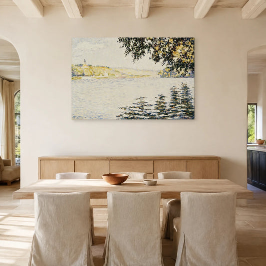 Tableau Bords de rivière, la Seine à Herblay – Paul Signac dans une salle à manger - Art Virtuoso