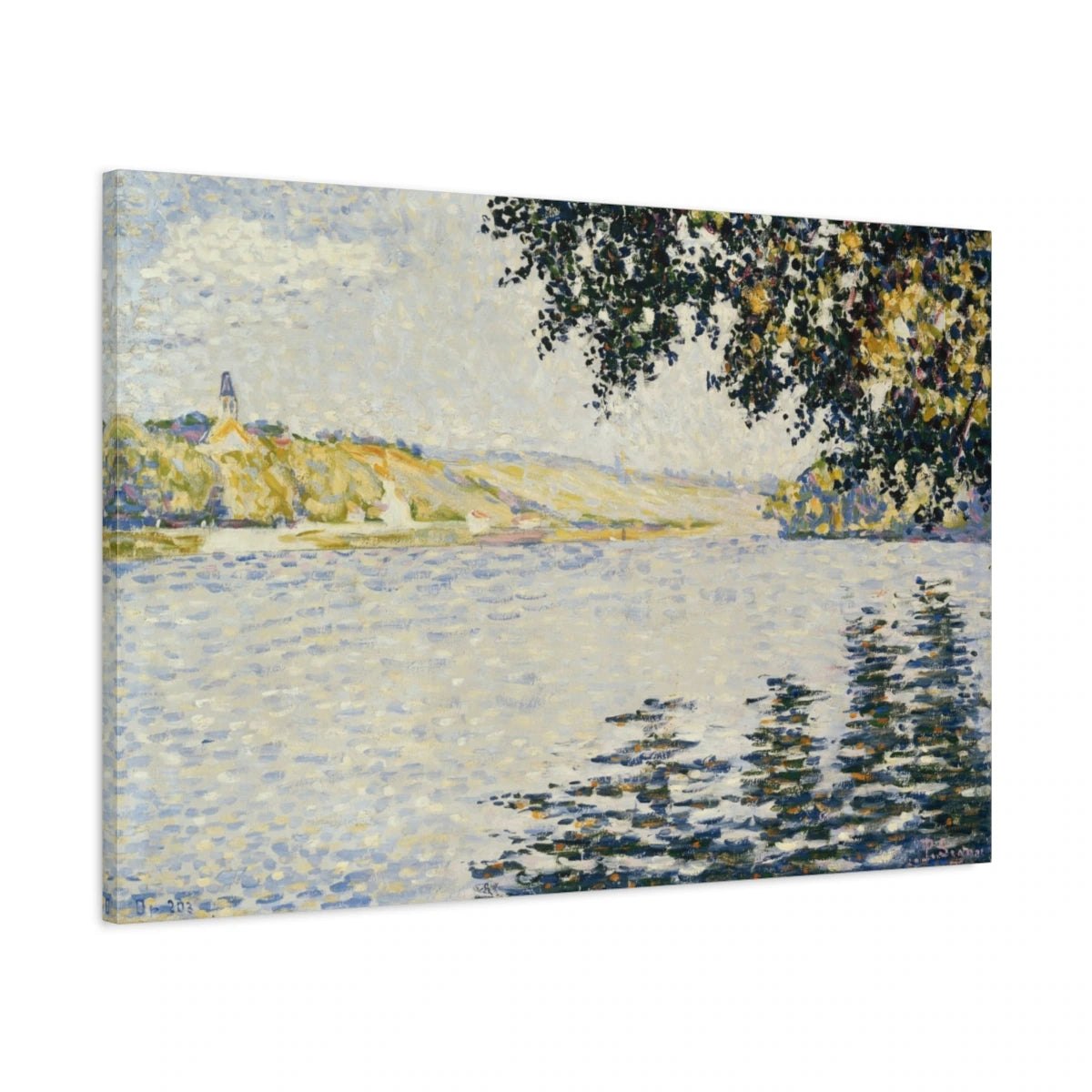 Tableau Bords de rivière, la Seine à Herblay – Paul Signac - toile 3D avec bords imprimés - Art Virtuoso