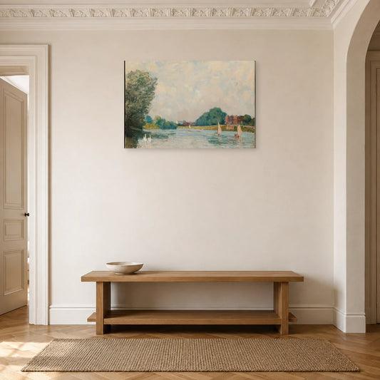 Tableau La Tamise à Hampton Court – Alfred Sisley dans une entrée ou un couloir - Art Virtuoso