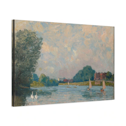 Tableau La Tamise à Hampton Court – Alfred Sisley - toile 3D avec bords imprimés - Art Virtuoso
