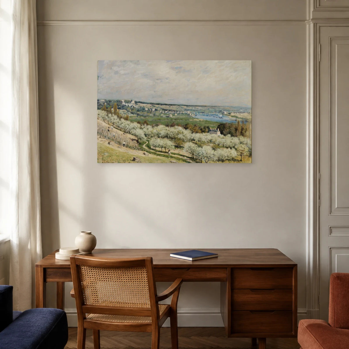 Tableau La Terrasse de Saint-Germain, printemps – Alfred Sisley dans un bureau - Art Virtuoso
