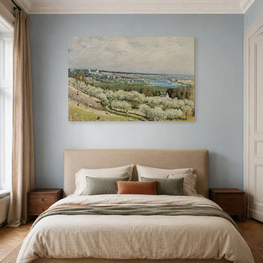 Tableau La Terrasse de Saint-Germain, printemps – Alfred Sisley dans une chambre - Art Virtuoso
