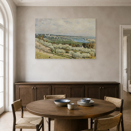 Tableau La Terrasse de Saint-Germain, printemps – Alfred Sisley dans une salle à manger - Art Virtuoso