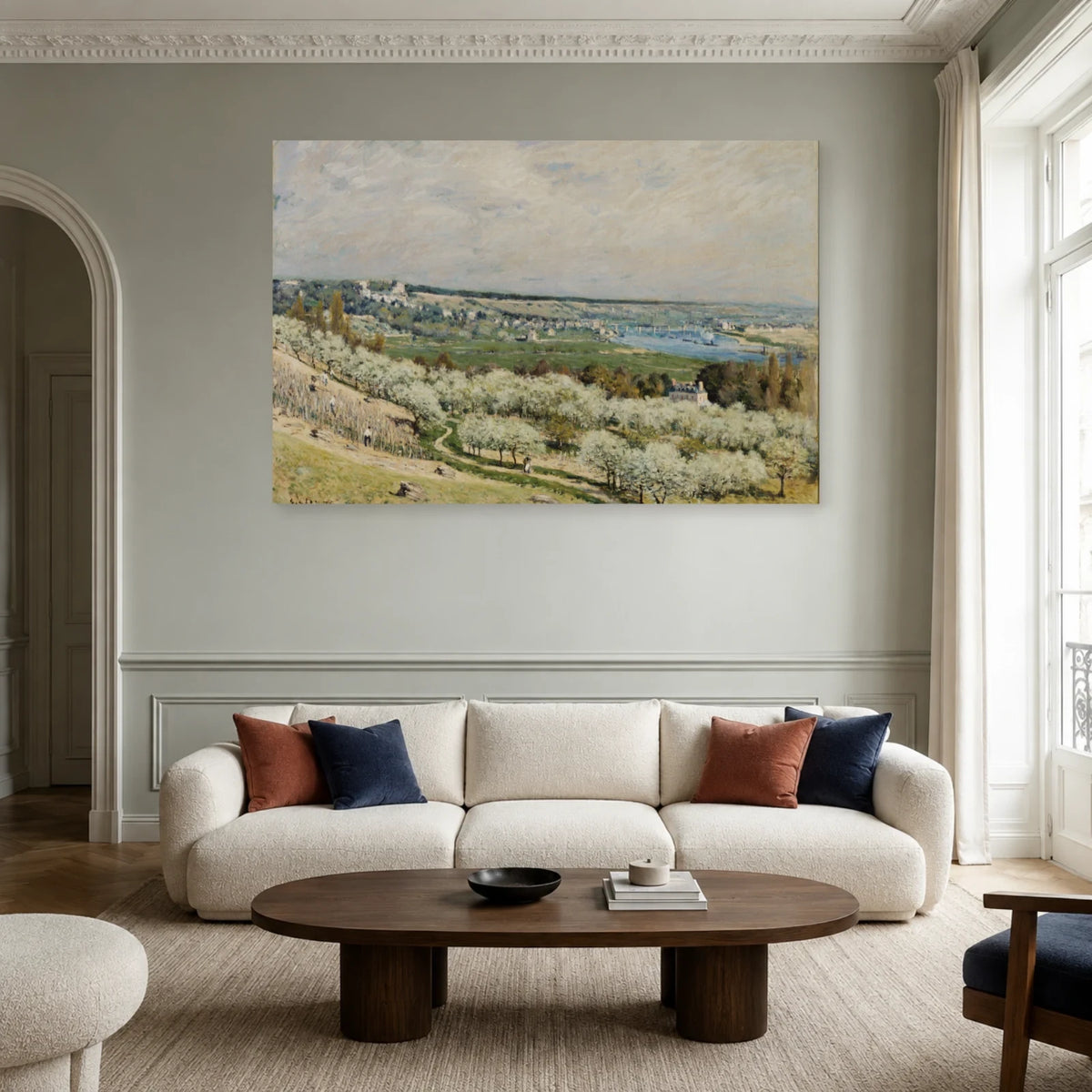 Tableau La Terrasse de Saint-Germain, printemps – Alfred Sisley dans un salon - Art Virtuoso
