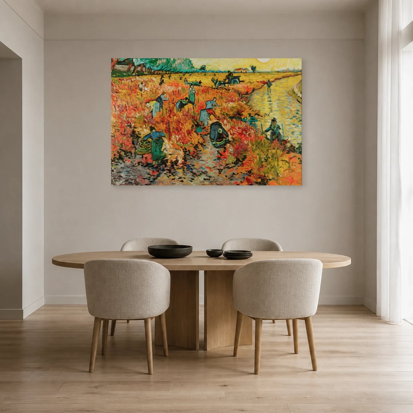 Tableau La Vigne rouge – Vincent van Gogh dans une salle à manger - Art Virtuoso