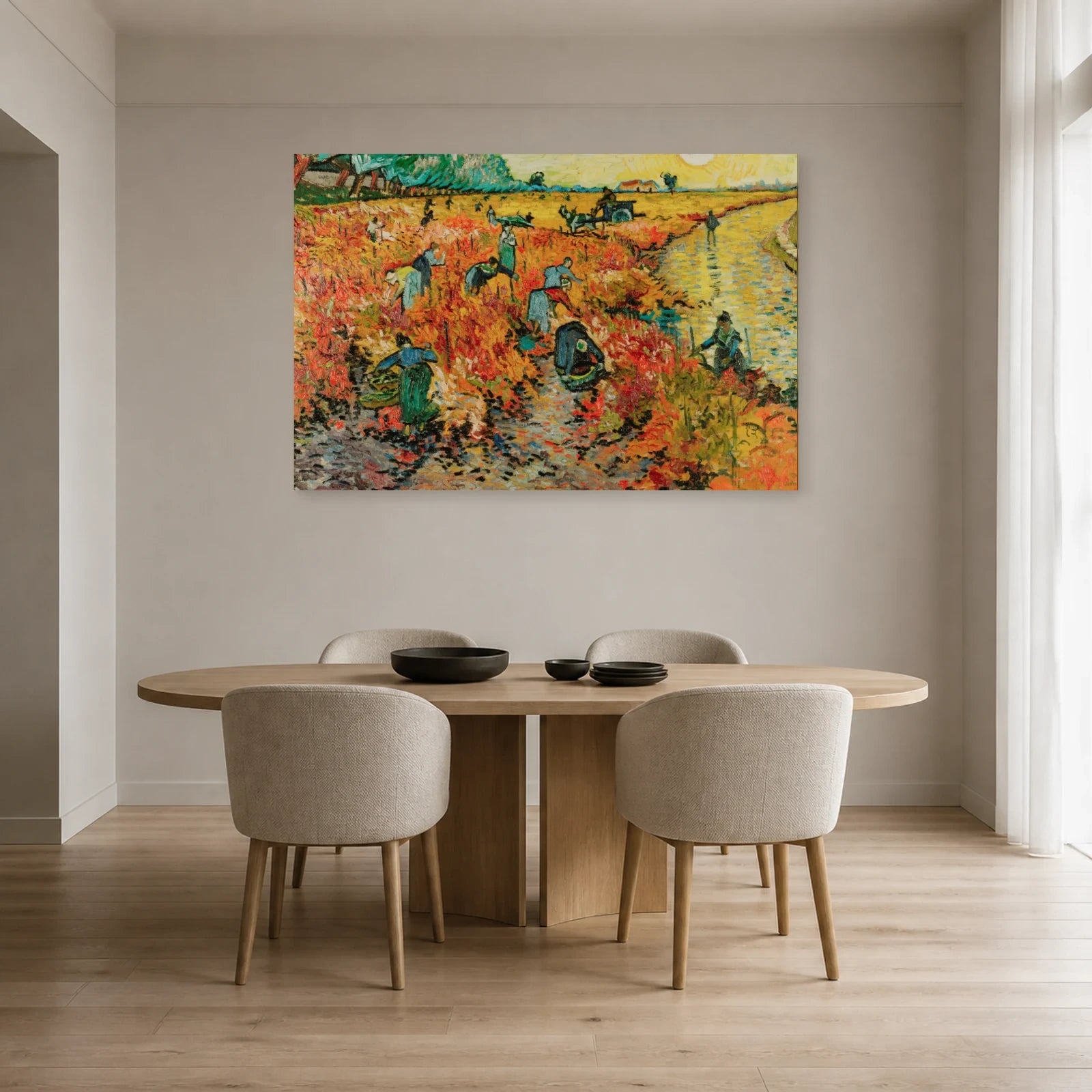 Tableau La Vigne rouge – Vincent van Gogh dans une salle à manger - Art Virtuoso