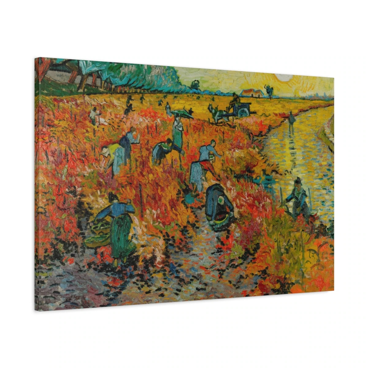 Tableau La Vigne rouge – Vincent van Gogh - toile 3D avec bords imprimés - Art Virtuoso