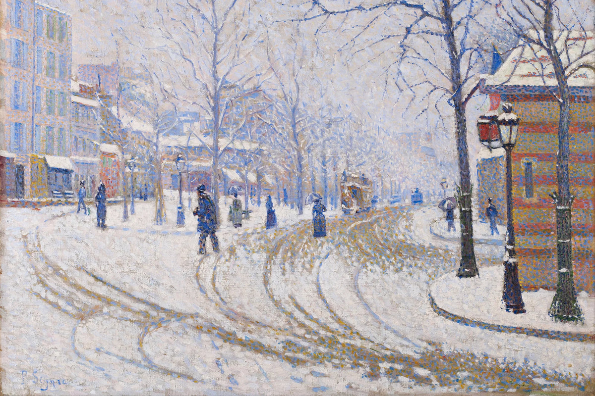 Tableau Le Boulevard de Clichy, la neige – Paul Signac - impression sur toile, format L