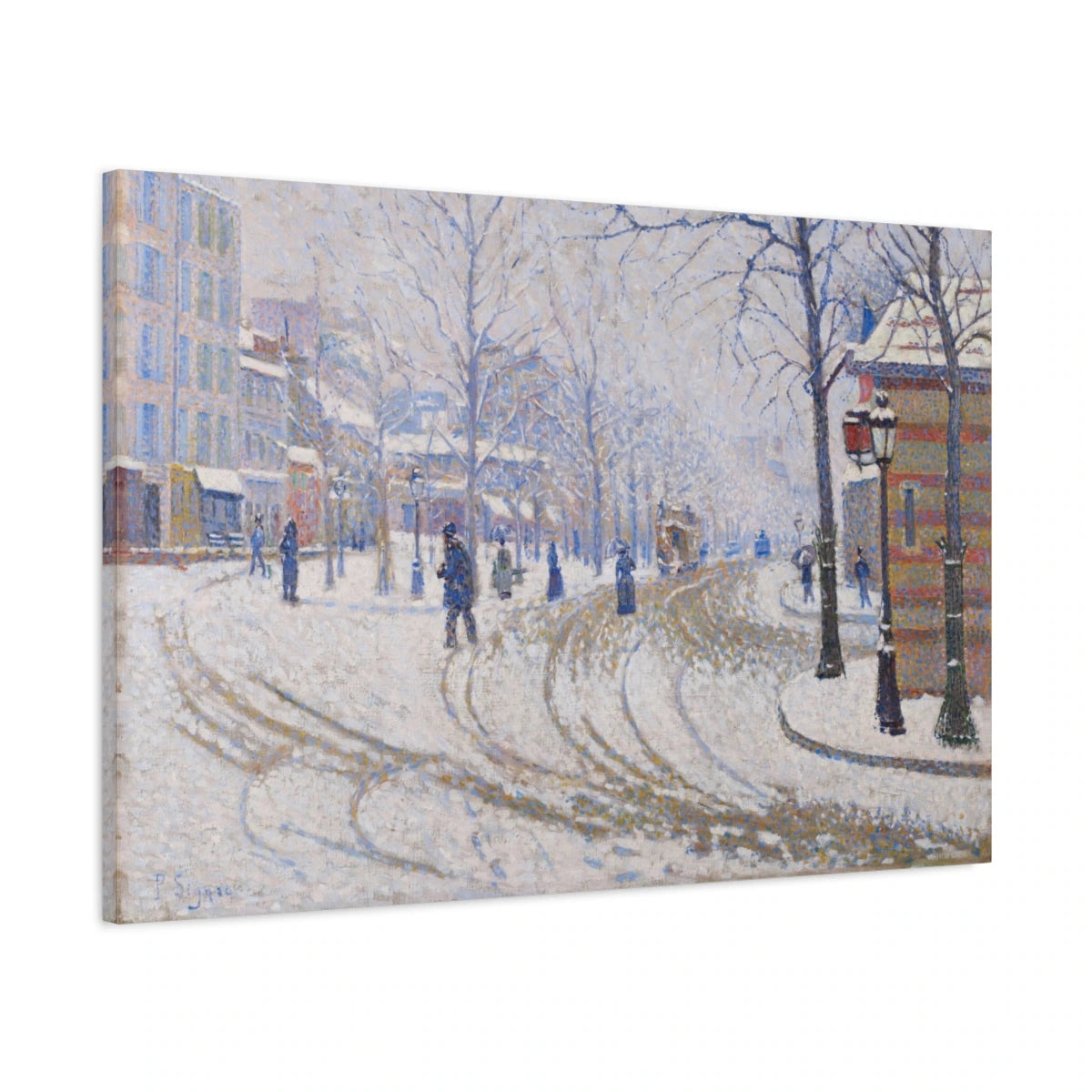 Tableau Le Boulevard de Clichy, la neige – Paul Signac - toile 3D avec bords imprimés - Art Virtuoso