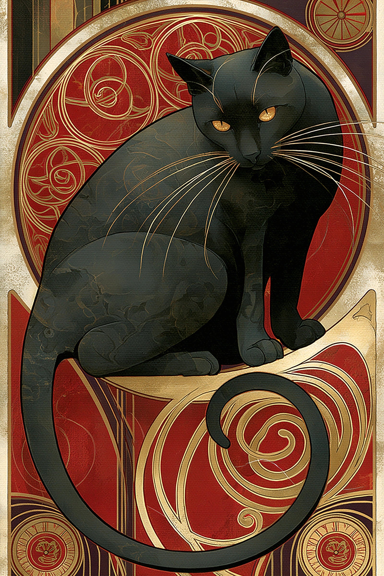 Tableau Le Chat Noir Art Nouveau Paris Revisité - format M - Art Virtuoso