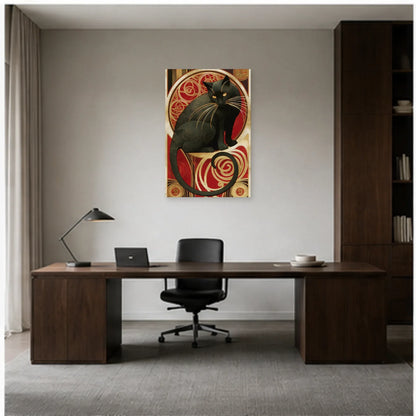 Tableau Le Chat Noir Art Nouveau Paris Revisité dans un bureau - Art Virtuoso