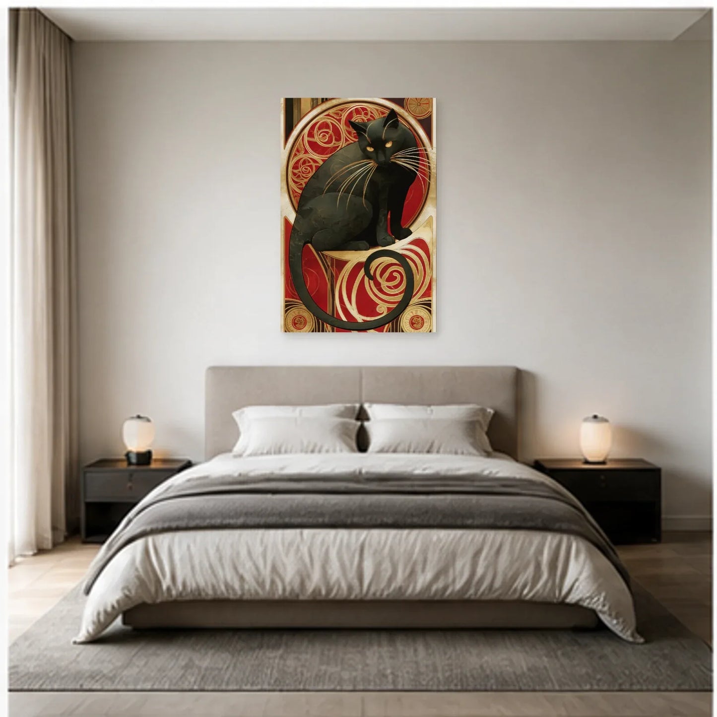 Tableau Le Chat Noir Art Nouveau Paris Revisité dans une chambre - Art Virtuoso