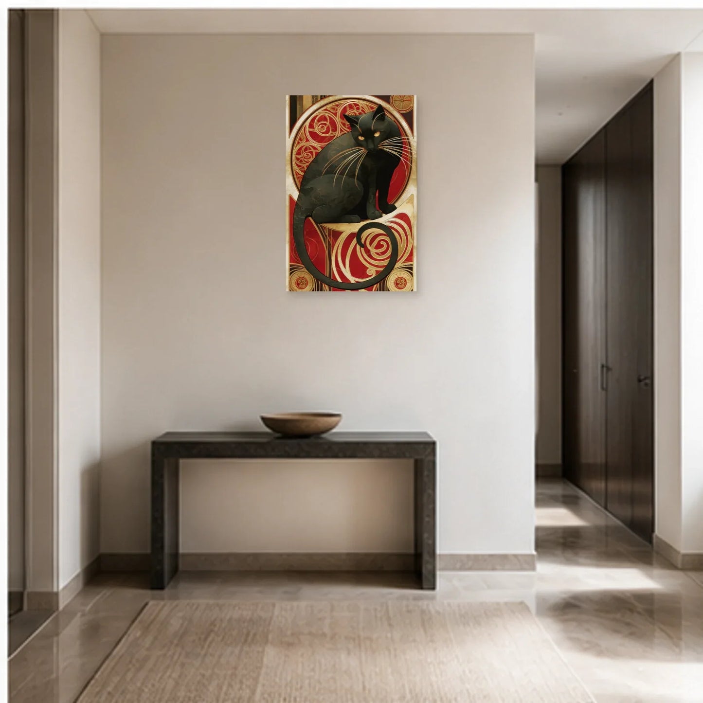 Tableau Le Chat Noir Art Nouveau Paris Revisité dans une entrée ou un couloir - Art Virtuoso