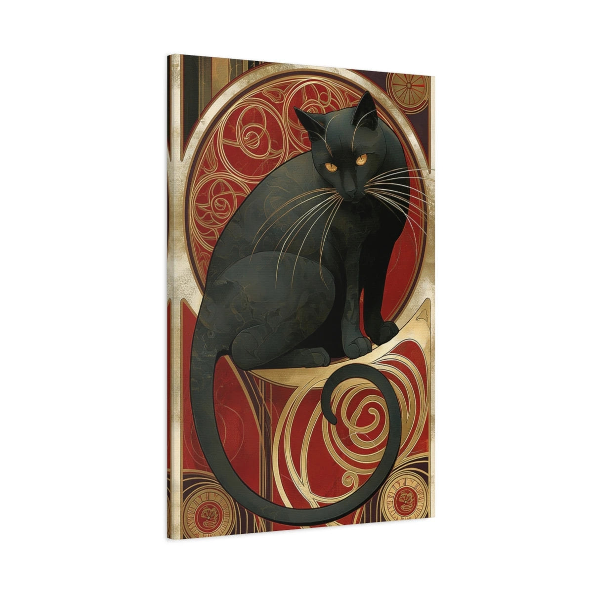 Tableau Le Chat Noir Art Nouveau Paris Revisité - toile 3D avec bords imprimés - Art Virtuoso