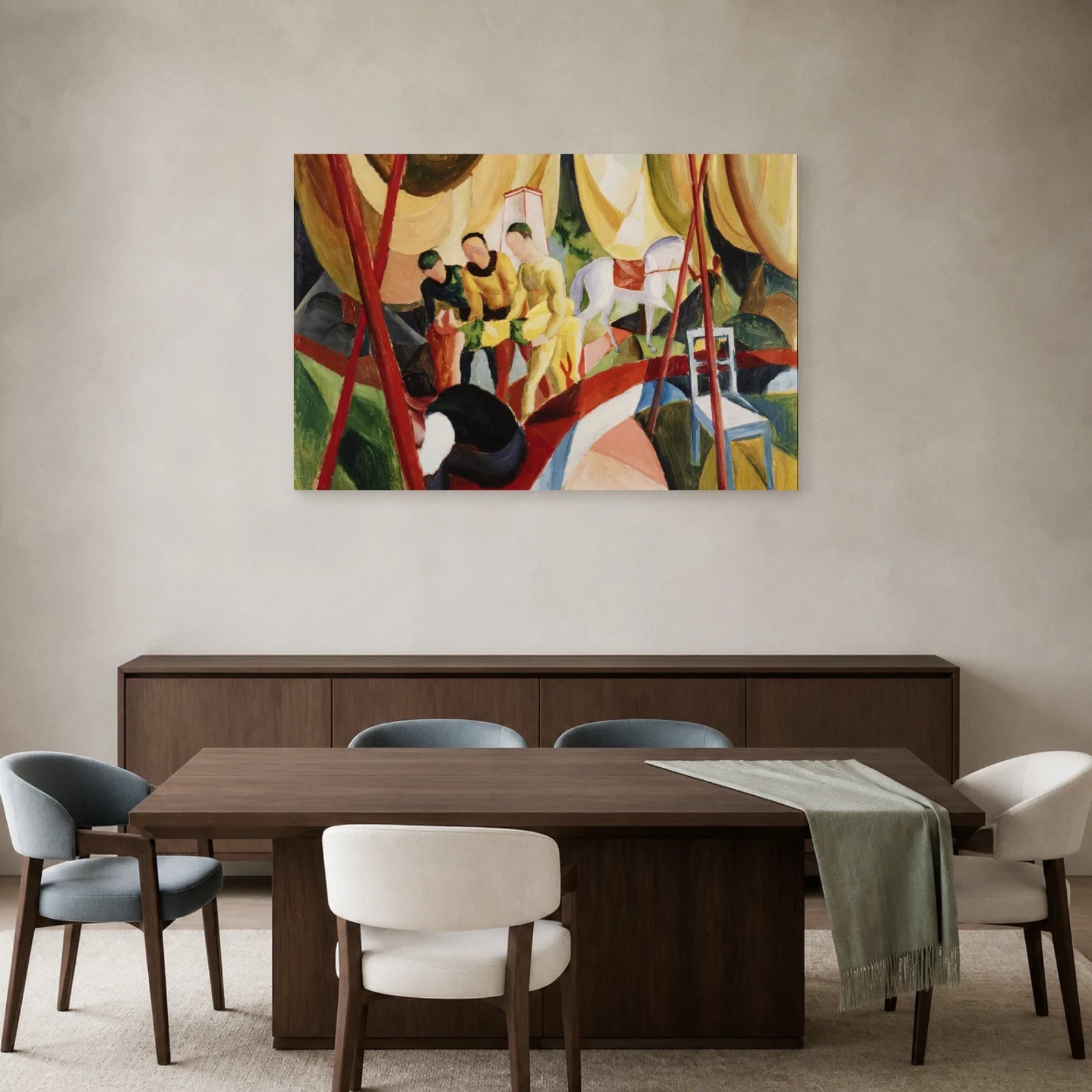 Tableau Le Cirque – August Macke dans une salle à manger - Art Virtuoso