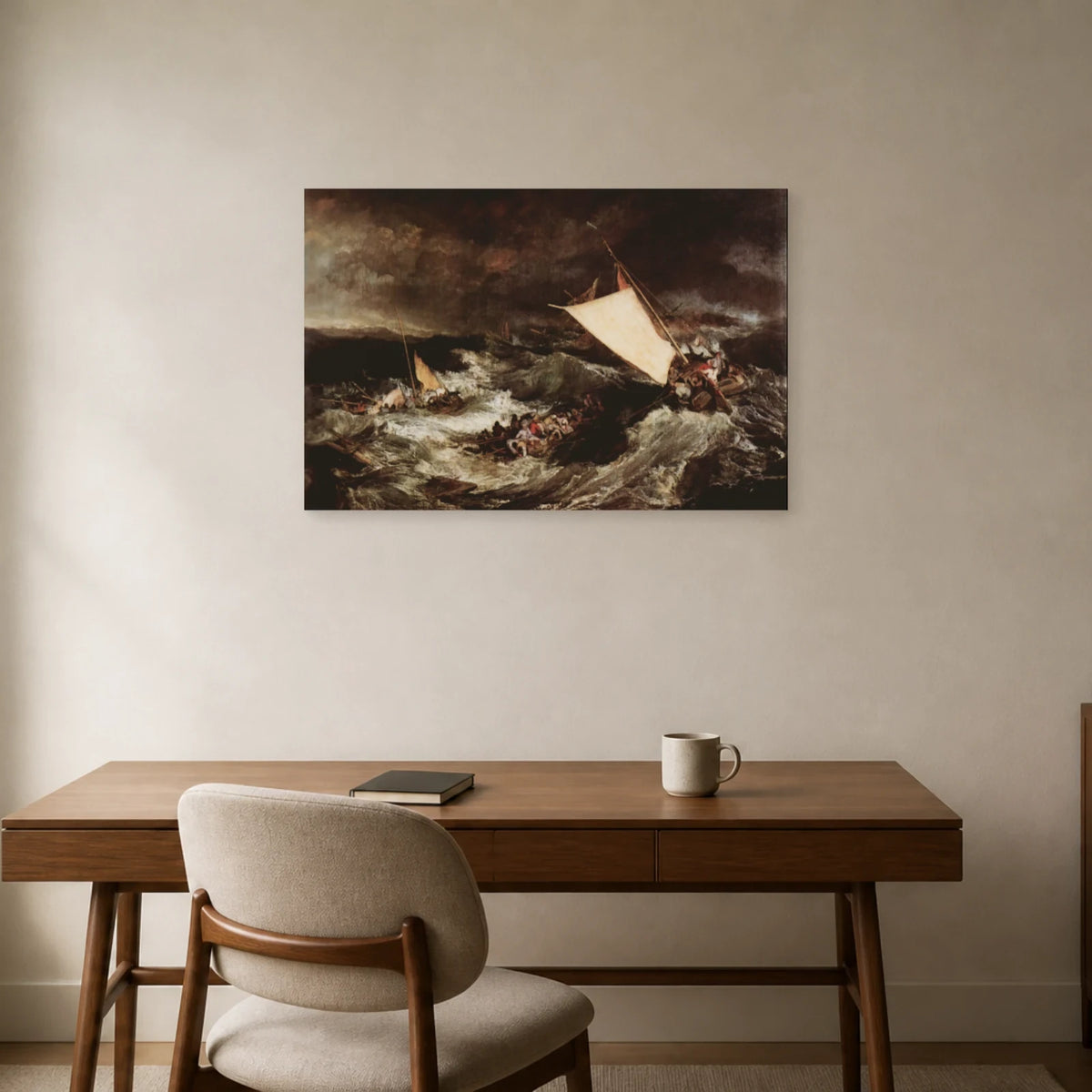 Tableau Le Naufrage – William Turner dans un bureau - Art Virtuoso