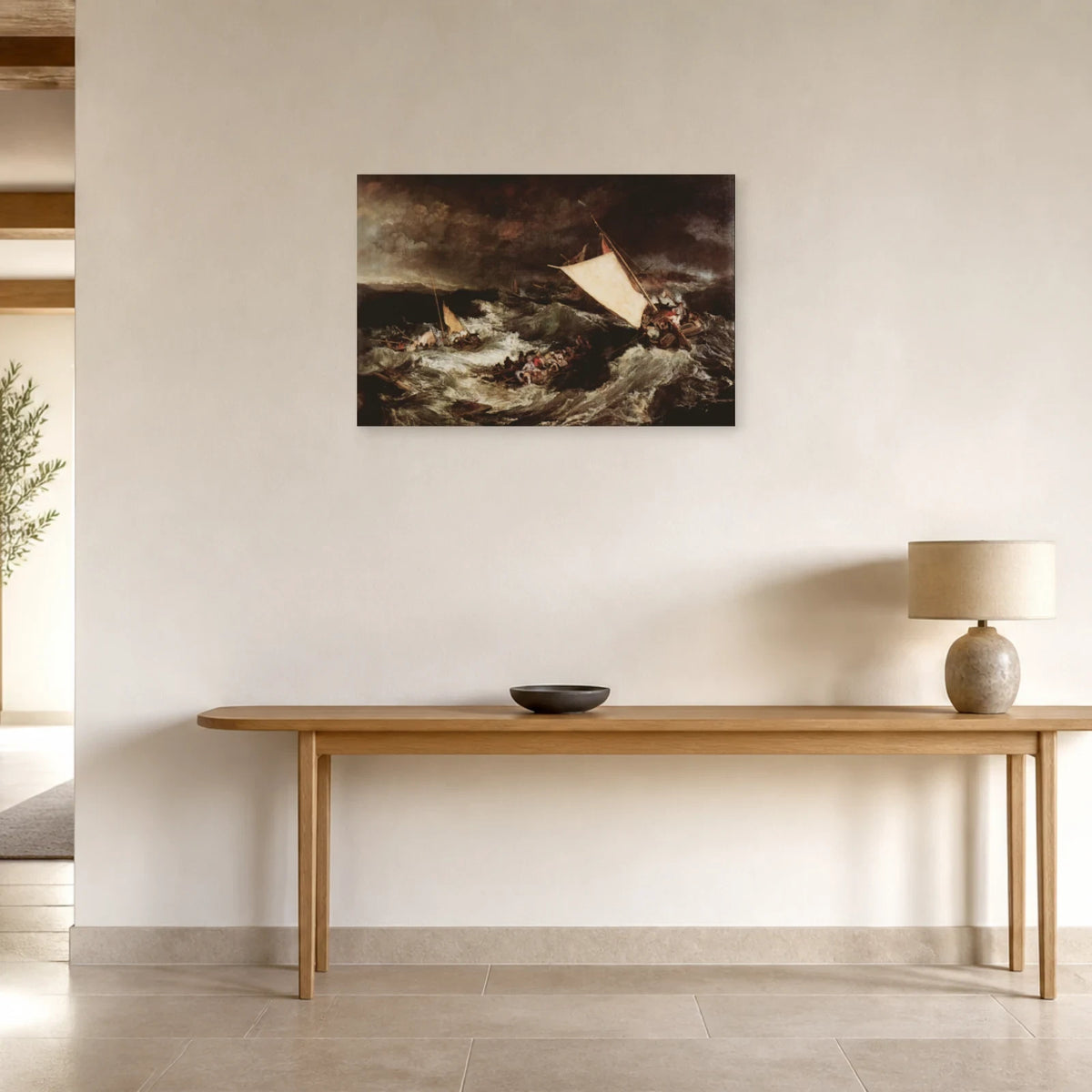 Tableau Le Naufrage – William Turner dans une entrée ou un couloir - Art Virtuoso