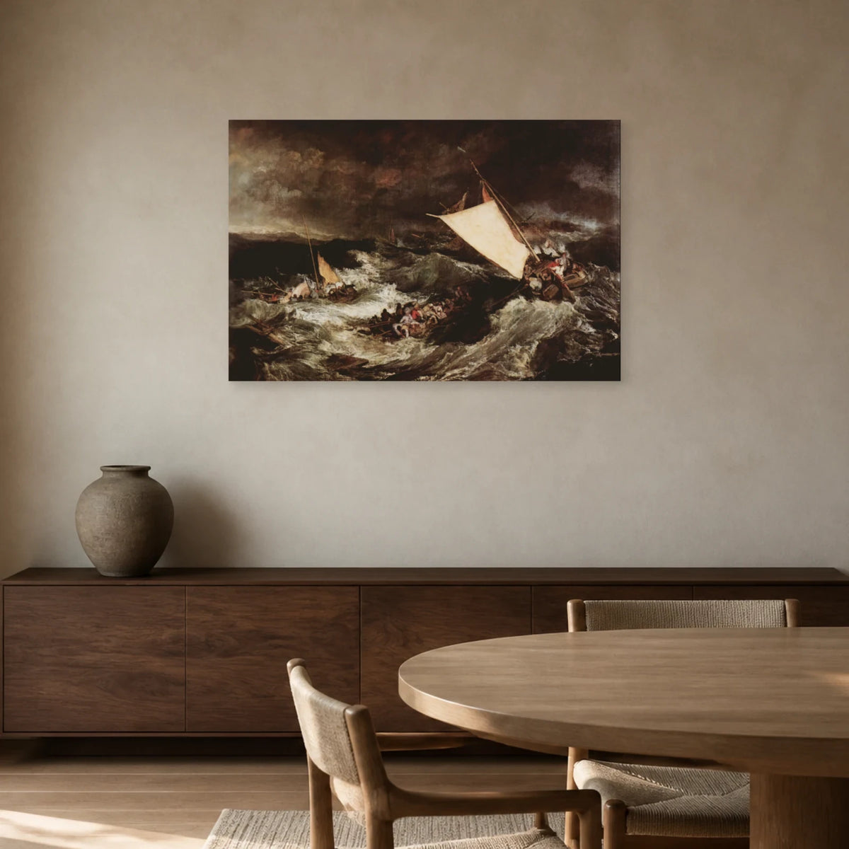 Tableau Le Naufrage – William Turner dans une salle à manger - Art Virtuoso