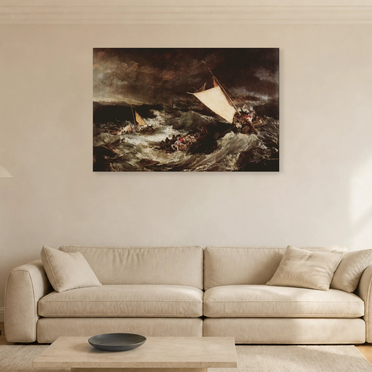 Tableau Le Naufrage – William Turner dans un salon - Art Virtuoso