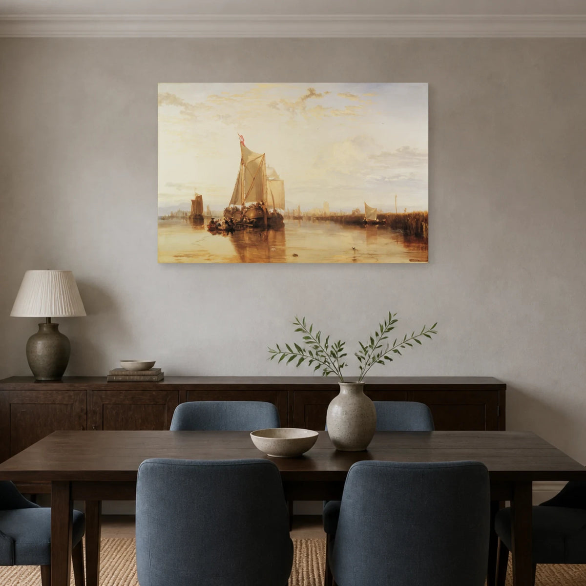 Tableau Le Paquebot de Dordrecht – William Turner dans une salle à manger - Art Virtuoso