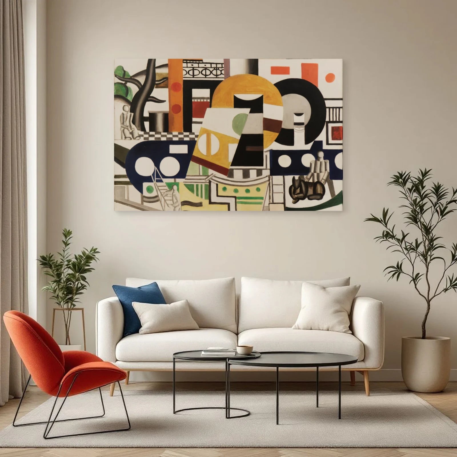 Tableau Le Remorqueur – Fernand Léger dans un salon - Art Virtuoso