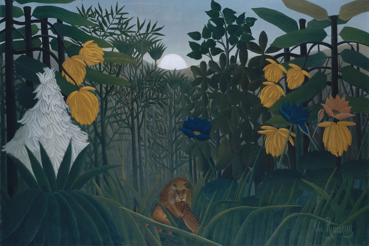 Tableau Le Repas du lion – Henri Rousseau - impression sur toile, format M