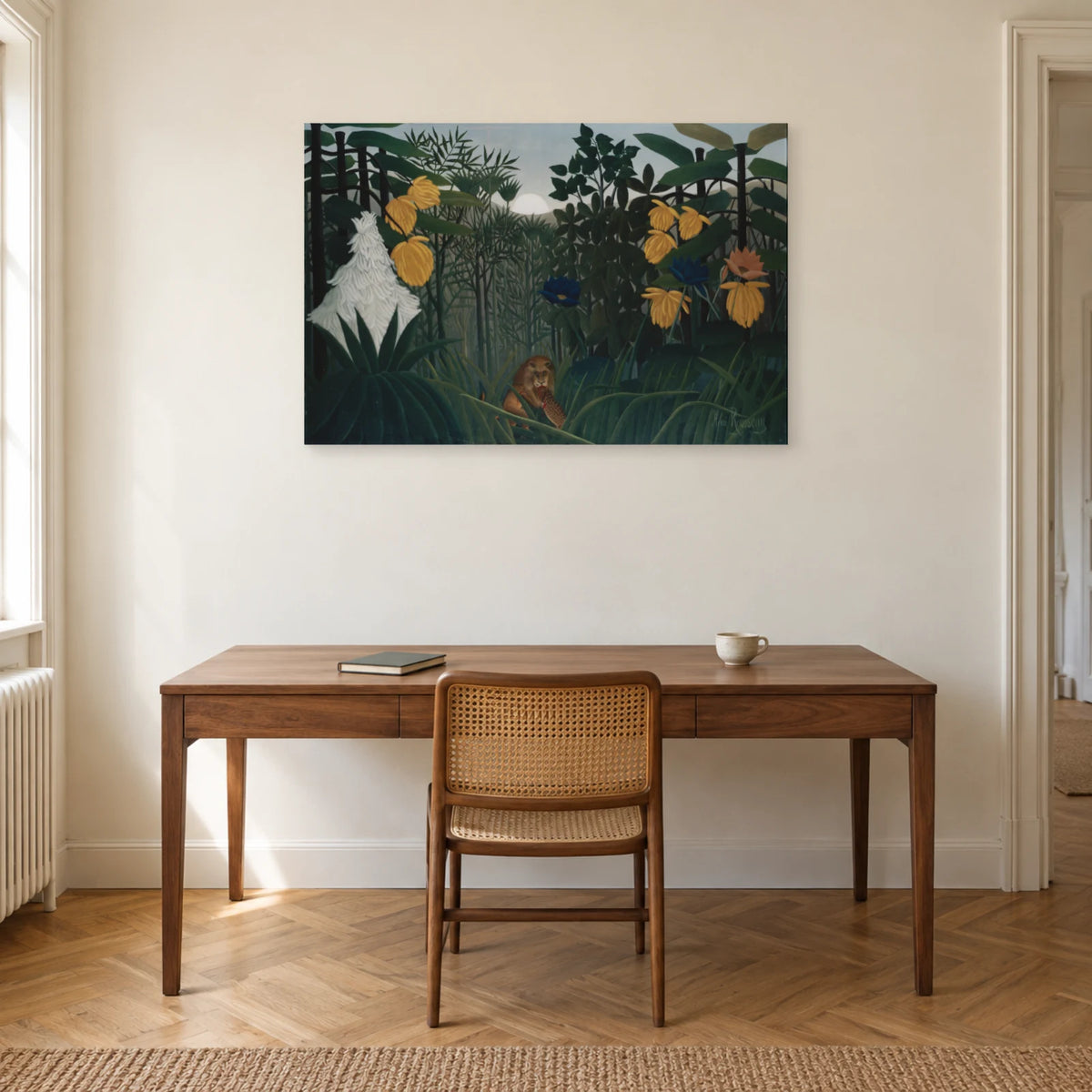Tableau Le Repas du lion – Henri Rousseau dans un bureau - Art Virtuoso