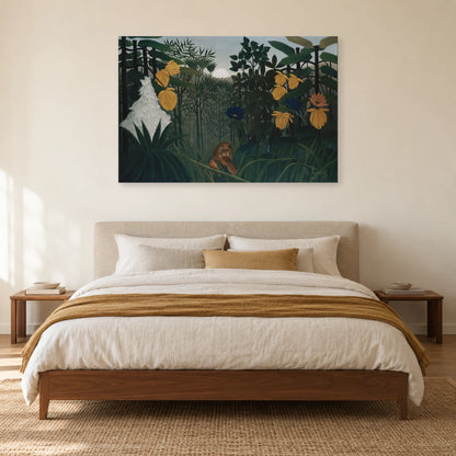 Tableau Le Repas du lion – Henri Rousseau dans une chambre - Art Virtuoso