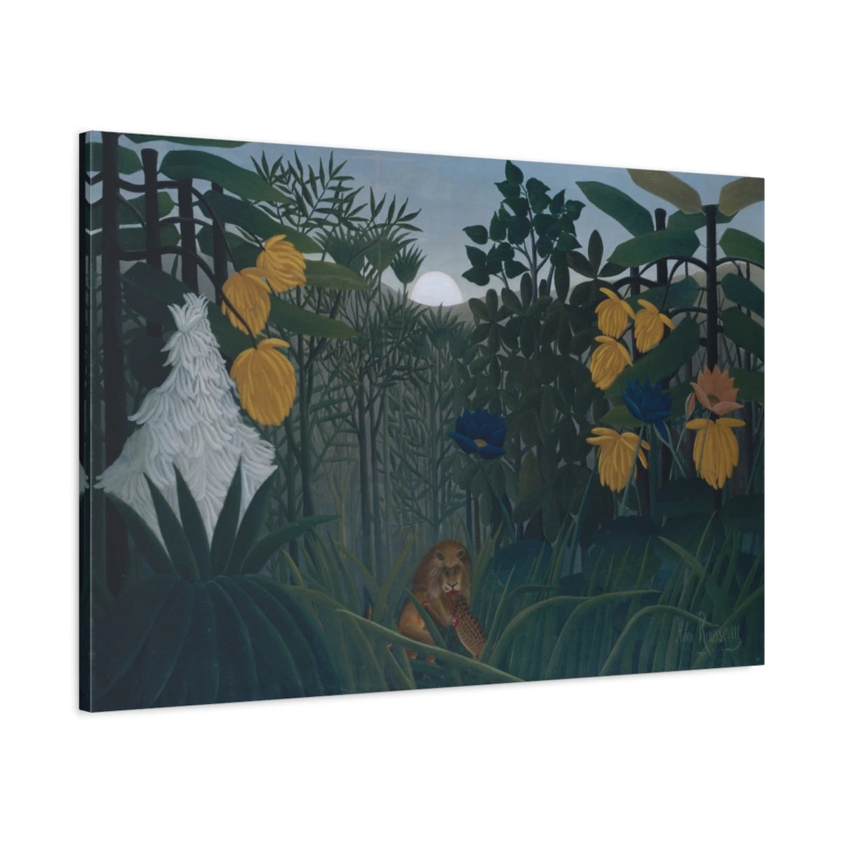 Tableau Le Repas du lion – Henri Rousseau - toile 3D avec bords imprimés - Art Virtuoso