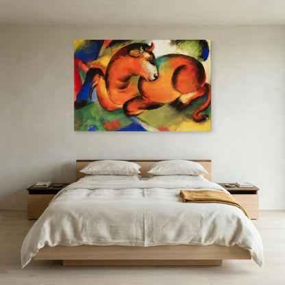 Tableau Le Taureau rouge – Franz Marc dans une chambre - Art Virtuoso