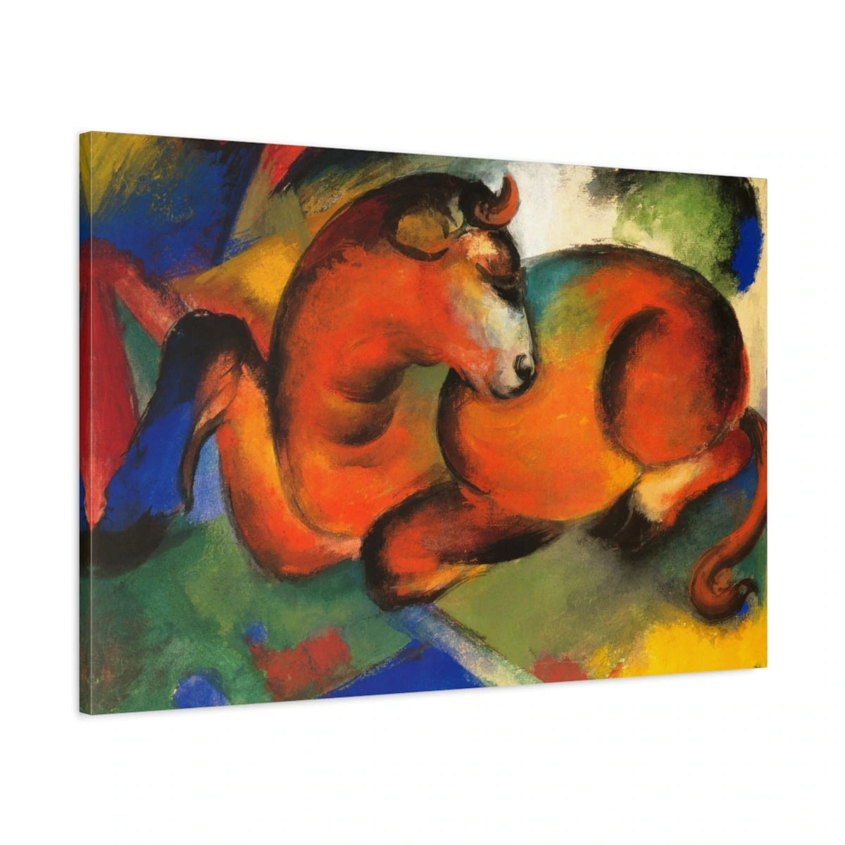 Tableau Le Taureau rouge – Franz Marc - toile 3D avec bords imprimés - Art Virtuoso