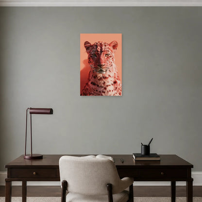 Tableau Léopard Rose présenté dans un bureau - Art Virtuoso