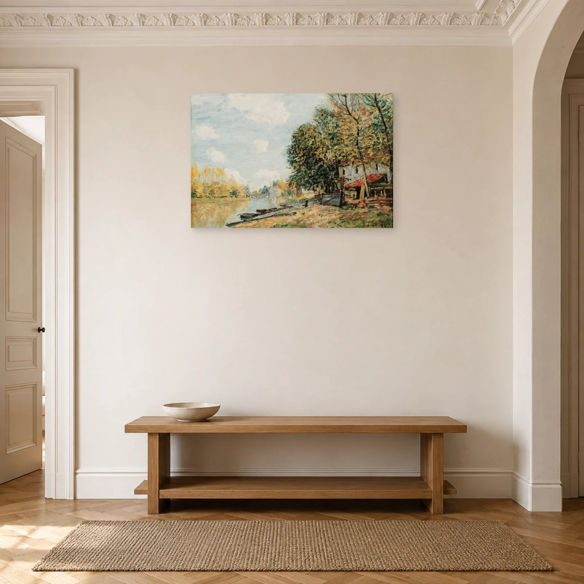 Tableau Les Bords du Loing à Moret – Alfred Sisley dans une entrée ou un couloir - Art Virtuoso
