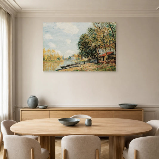 Tableau Les Bords du Loing à Moret – Alfred Sisley dans une salle à manger - Art Virtuoso