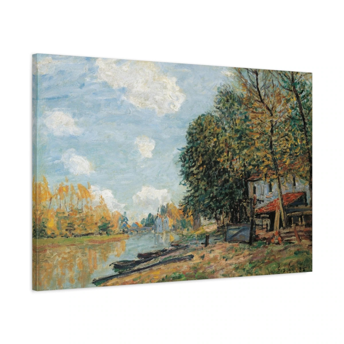 Tableau Les Bords du Loing à Moret – Alfred Sisley - toile 3D avec bords imprimés - Art Virtuoso